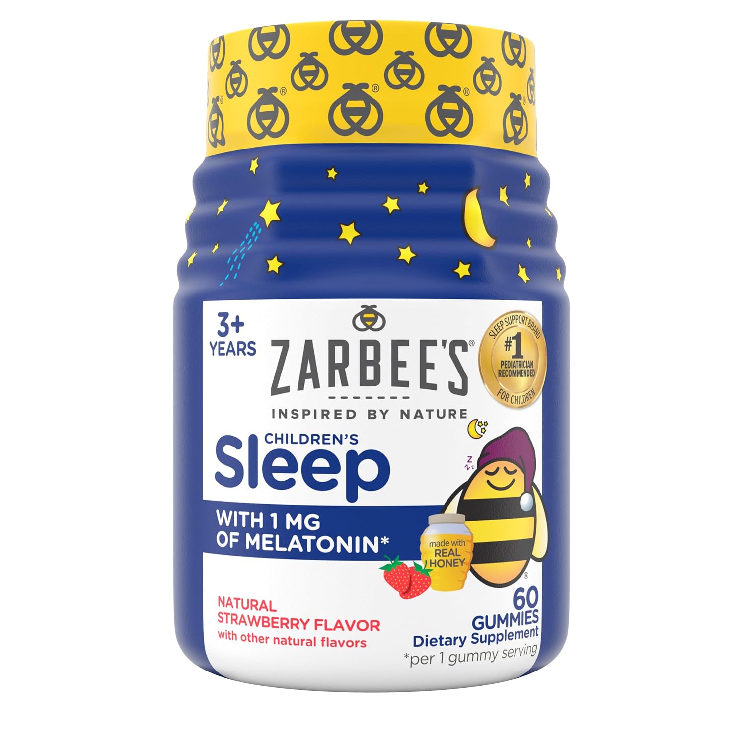 Zarbee's Kids Melatonin Sleep Gummies - 1 mg de melatonina - 60 gomitas