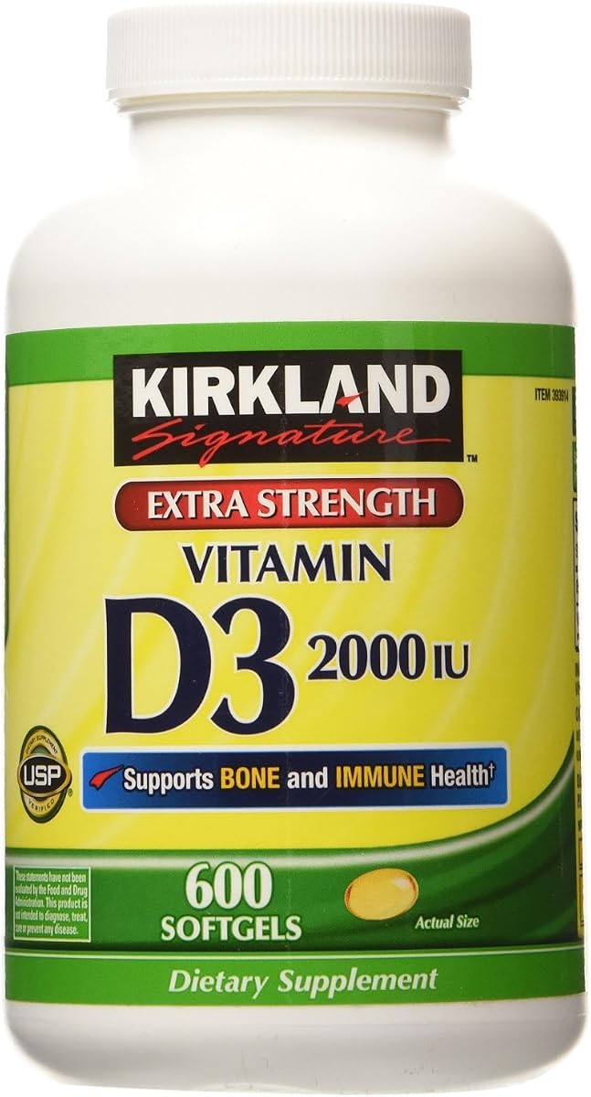 Kirkland Signature Extra Strength D3 50 mcg, 600 Softgels