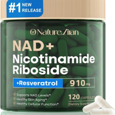 NAD+ Resveratrol 910 mg Supplement for Women & Men, 120 Capsules