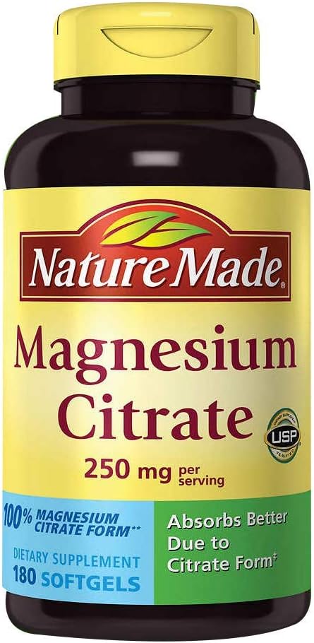 Nature Made Magnesium Citrate 250 mg, 180 Softgels