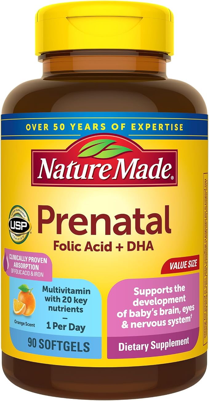 Nature Made Prenatal Folic Acid + DHA, 150 Softgels
