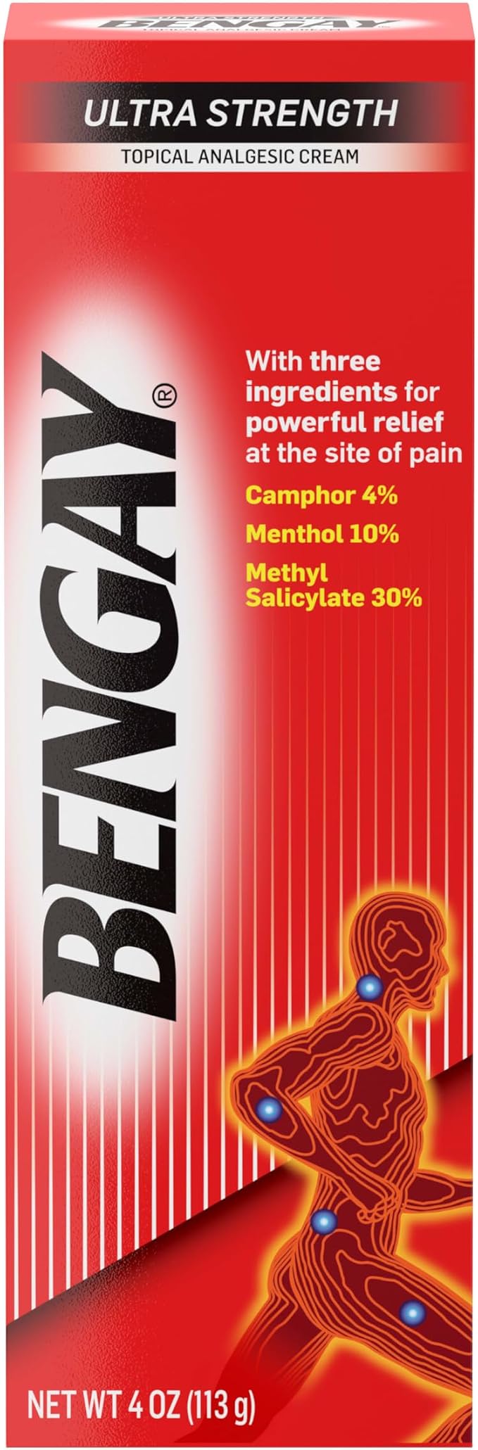 Ultra Strength BENGAY Non-Greasy Topical Pain Relieving Cream, 8 Ounces